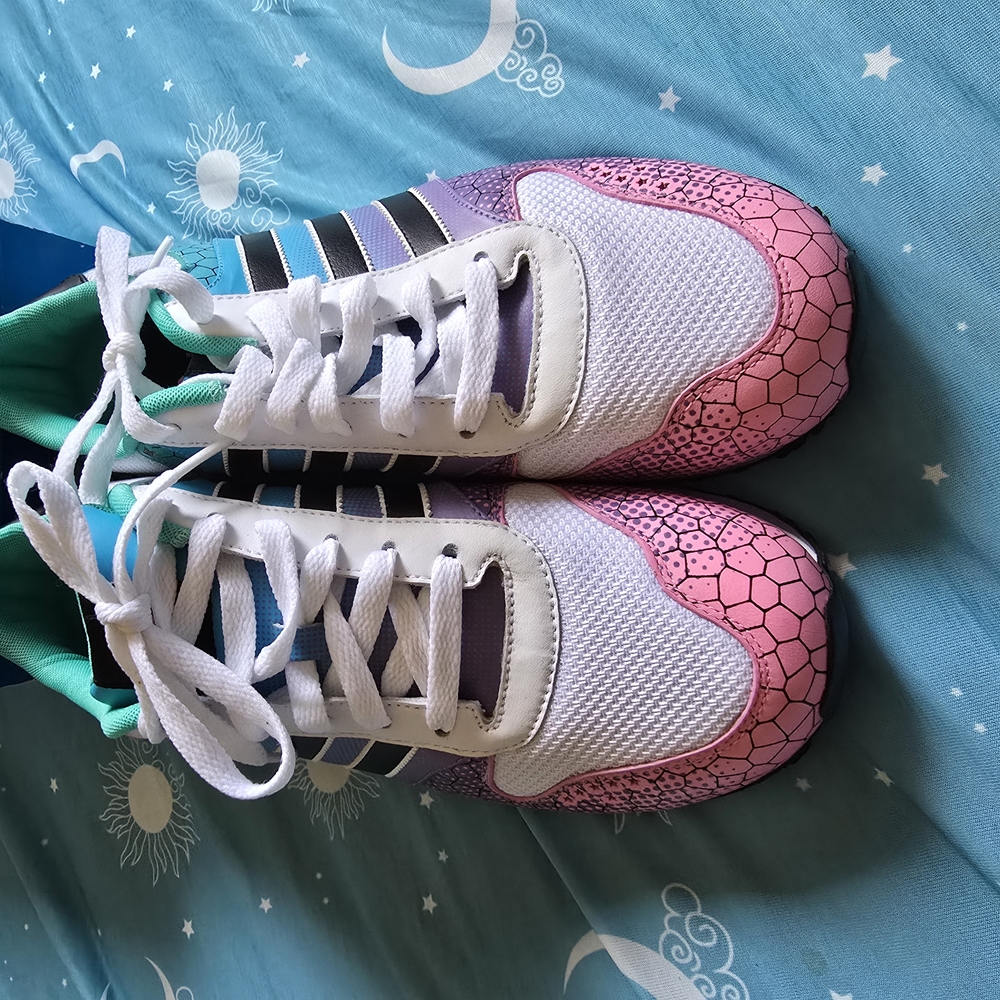 Adidas ZX 710 Women's Sneakers - Purple, Teal, Pink, w/tiny Stars - Picture 9 of 10